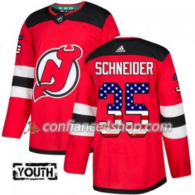 Adidas Maillot de Hockey New Jersey Devils Cory Schneider 35 2017-2018 Rouge USA Flag Fashion Authentic - Enfant